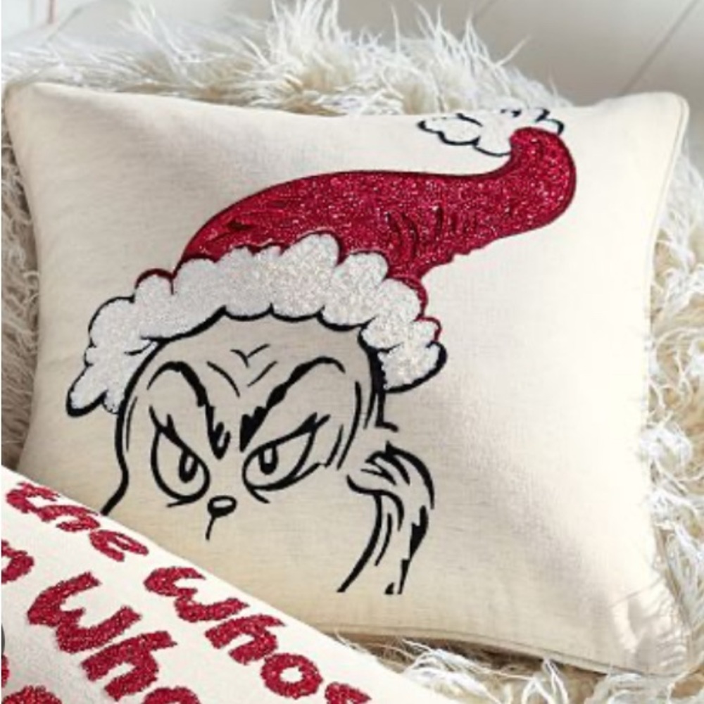 NWT Pottery Barn Teen Dr. Seuss's The Grinch Pillow Cover